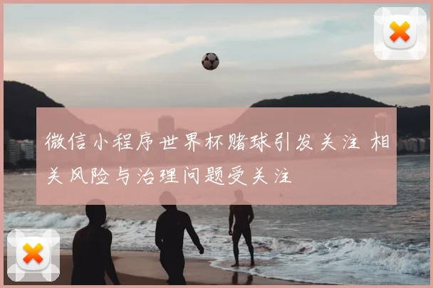 微信小程序世界杯赌球引发关注 相关风险与治理问题受关注